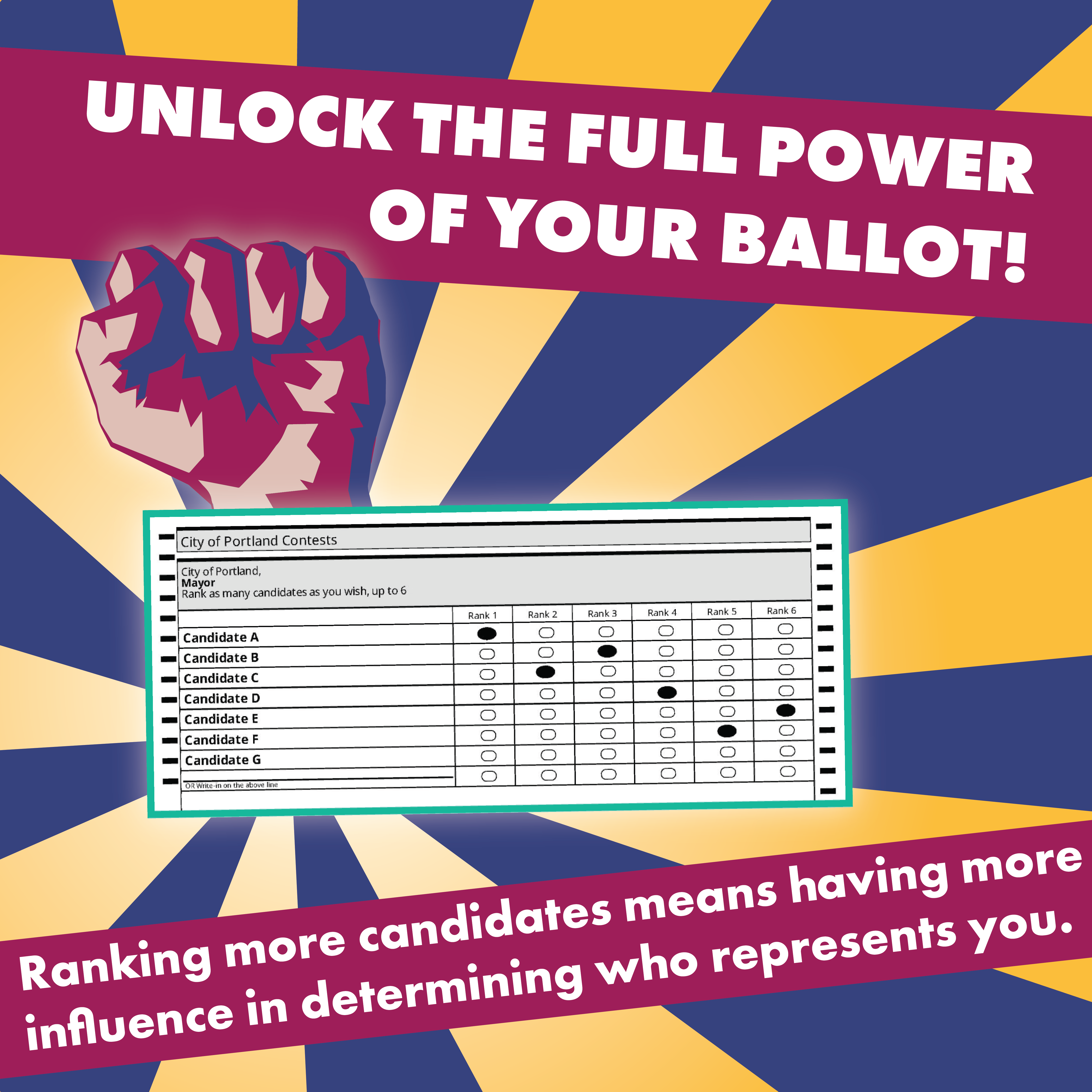 Portland United for Change - social media campaign graphic