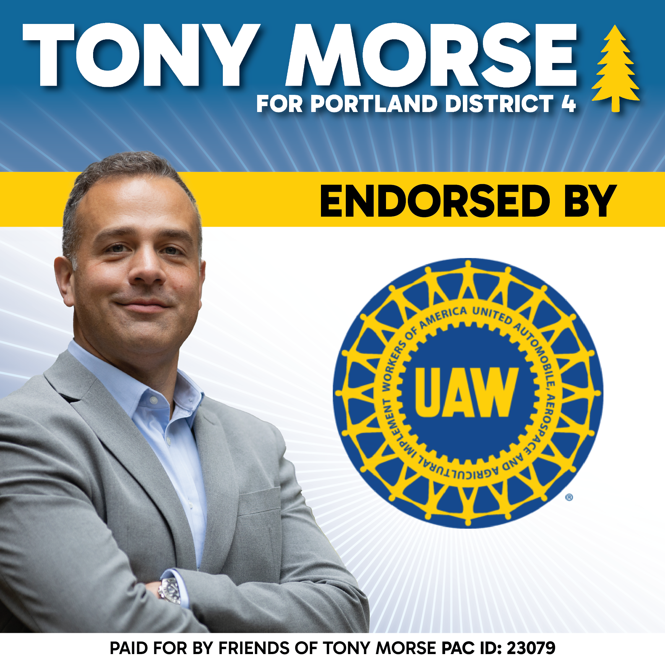 Tony Morse campaign - UAW endorsement social media post
